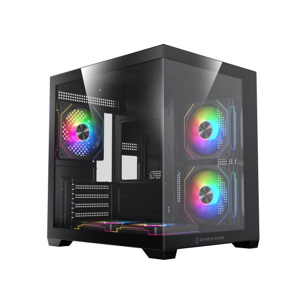 Game In Game Cool Siyah 5x12cm Argb Fanlı M.atx Gaming Akvaryum Kasa