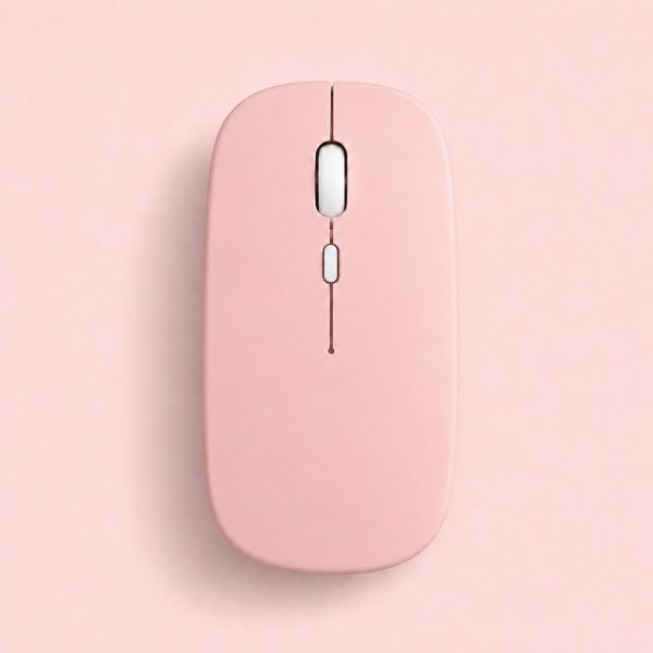 Kablosuz Sarj Özellikli Wifi - Bluetooth Mouse Açık Pembe Renk