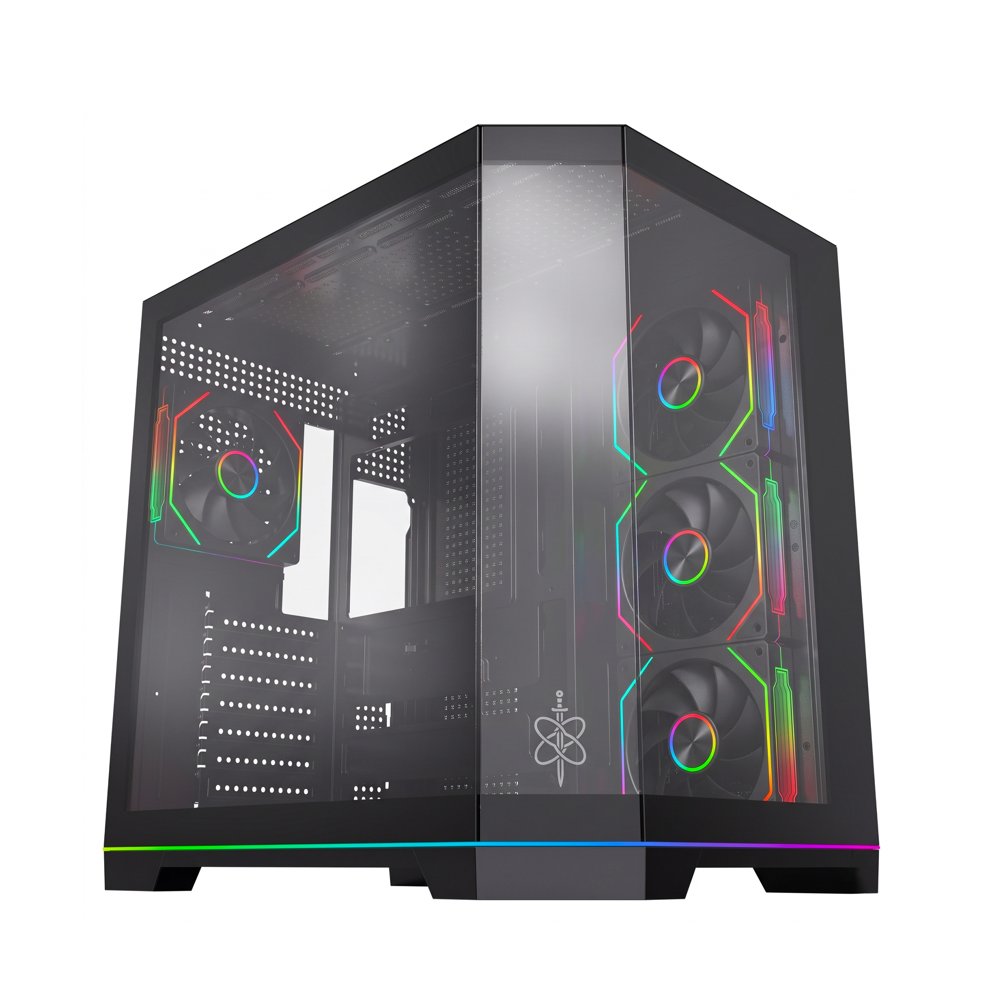 Game In Game Hexa Siyah 7x12cm Argb Fanlı ATX Gaming Akvaryum Kasa