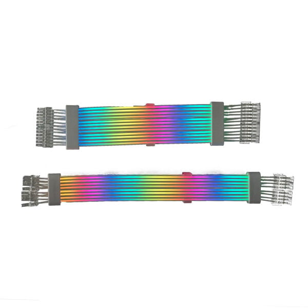 2×8 1×24 ZOKO Sleeved Kablo 3pin ARGB Çift Taraflı Gaming Işıklı Kablo