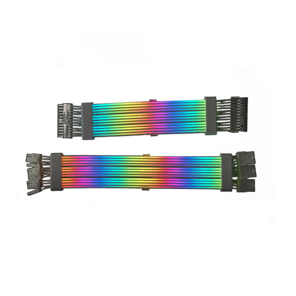 3×8 1×24 ZOKO Sleeved Kablo 3pin ARGB Çift Taraflı Gaming Işıklı Kablo