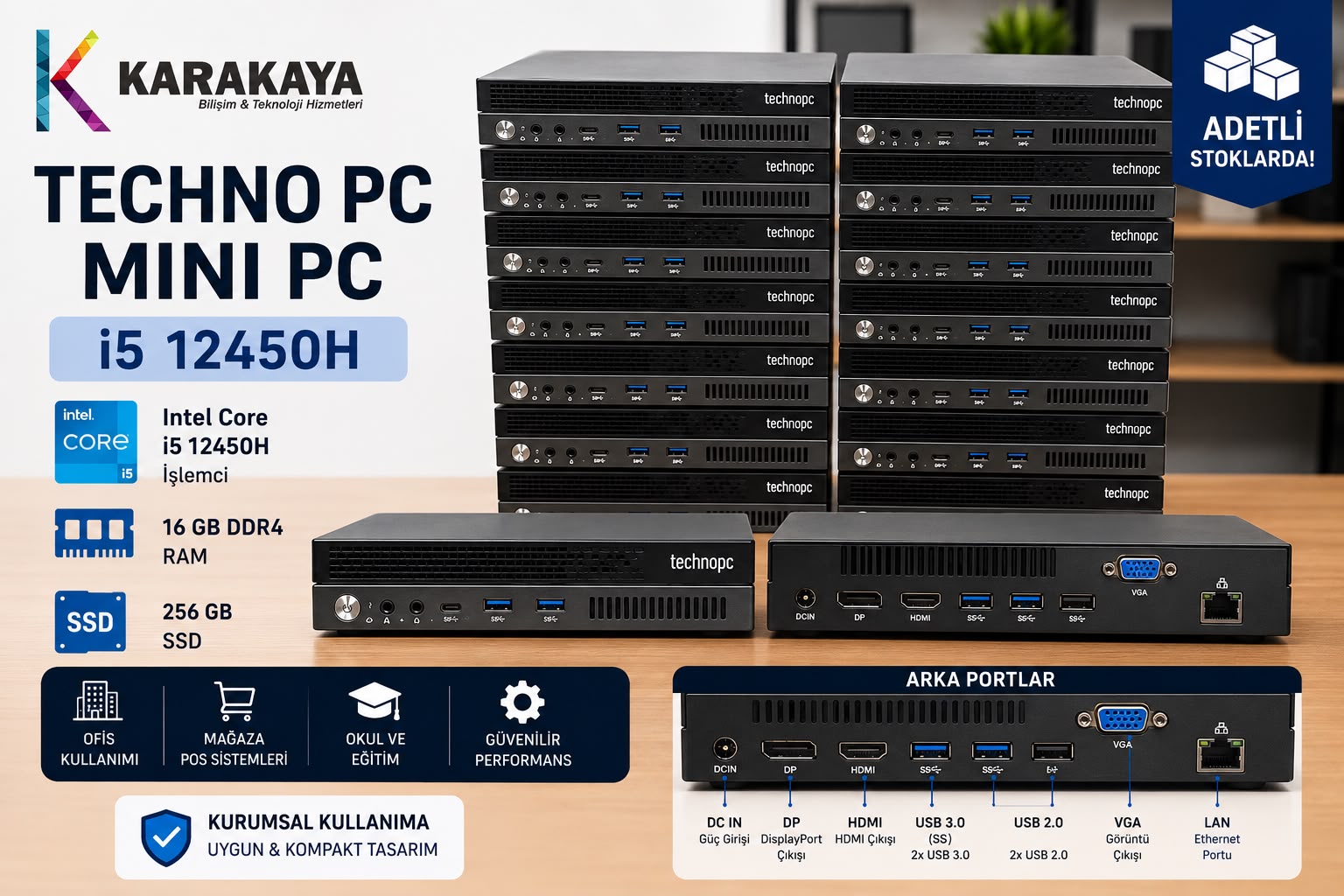 Technopc M525 i5-12450H 16GB RAM 256GB SSD İkinci El Mini PC